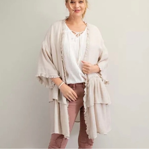 easel Other - EASEL Perfect Cover Casual Dressy Career Kimono Cover Neutral Loose NWOT